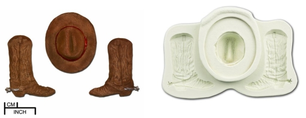 Silicone Mould - Cowboy Hat & Boots